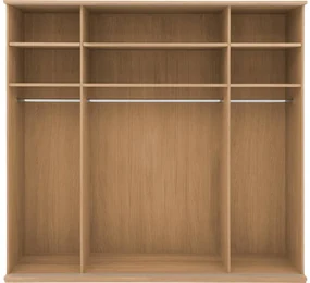 Goossens Excellent Kledingkast Wood, 240 cm breed, 223 cm hoog, 4 hout schuifdeuren