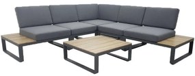 Faro hoek loungeset modulair 6 delig antraciet aluminium