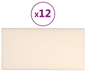 vidaXL Wandpanelen 12 st 2,16 m² 60x30 cm fluweel crèmekleurig