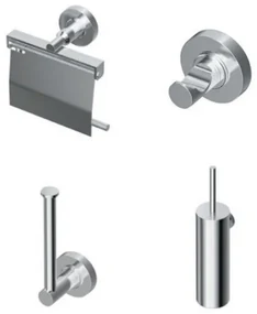 Ideal Standard Iom toiletaccessoires set met handdoekhaak closetrolhouder met deksel met closetborstelgarnituur en reserverolhouder chroom k7211nu