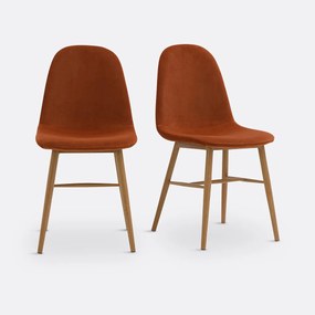 Set van 2 fluwelen stoelen, Polina