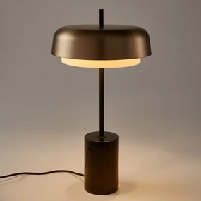 Rechte lamp in metaal en marmer, Clepsos