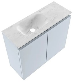 Mondiaz Ture DLux toiletmeubel 60cm clay met wastafel opalo links zonder kraangat