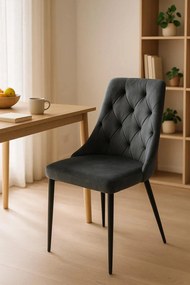 Dolfijn zwart fluwelen stoel