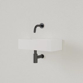 Sanigoods Nano fontein rechts wit glans zonder kraangat 36x18cm