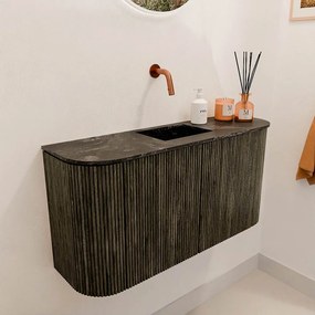 Mondiaz Joya DLux 85cm toiletmeubel ronding links/rechts shadow met wastafel faye midden zonder kraangat lava