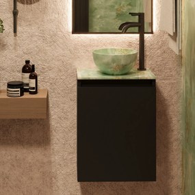 Fontana Green Onyx Micro Marble toiletmeubel 40cm zwart mat