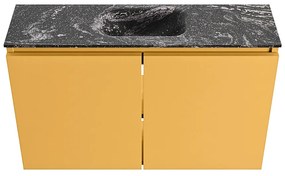 Mondiaz Ture DLux toiletmeubel 80cm ocher met wastafel lava midden met kraangat