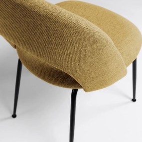 Kave Home Mahalia Eetkamerstoel Mosterdgeel Met Open Rugleuning