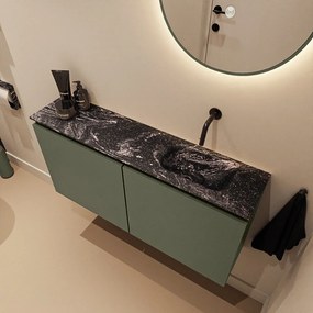 Mondiaz Ture DLux toiletmeubel 100cm army met wastafel lava rechts zonder kraangat