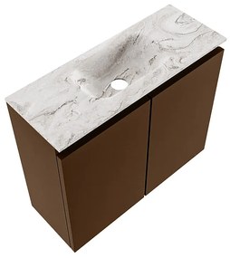 Mondiaz Ture DLux toiletmeubel 60cm rust met wastafel glace midden zonder kraangat