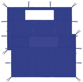 vidaXL Prieelzijwanden met ramen 2 st blauw
