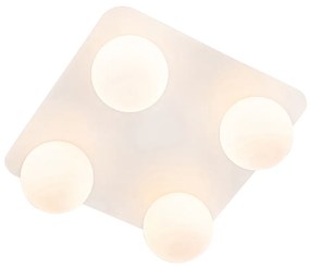 Moderne badkamer plafondlamp wit vierkant 4-lichts - Cederic