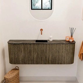 Mondiaz Joya DLux 125cm toiletmeubel ronding links/rechts dusk met wastafel faye midden zonder kraangat lava