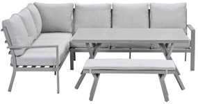 Garden Impressions Senja lounge dining set 4-delig links - valley sand