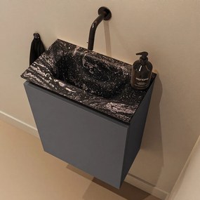 Mondiaz Ture DLux toiletmeubel 40cm dark grey met wastafel lava midden zonder kraangat