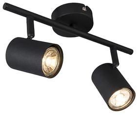 Smart Spot / Opbouwspot / Plafondspot zwart kantelbaar incl. 2 WiFi GU10 - Jeana Modern GU10 Binnenverlichting Lamp