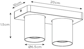 Lucide Nigel plafondlamp 2x 5W goud mat