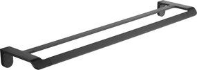 Mexen Lea dubbele handdoekhouder, zwart - 7026025-70