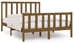 vidaXL Bedframe massief hout honingbruin 135x190 cm 4FT6 Double