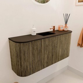 Mondiaz Joya 95cm toiletmeubel ronding links/rechts dusk met wastafel faye midden 1 kraangat urban