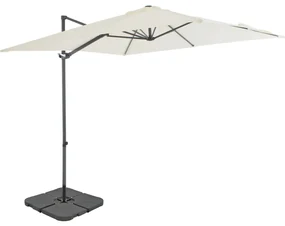 vidaXL Parasol met draagbare voet zandkleurig