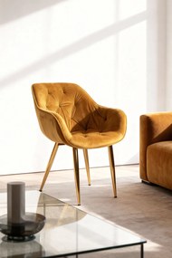 Zandel Gouden Fluwelen Stoel