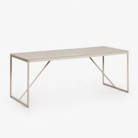 Rectangular Eettafel 185x85 Cm In Staal Melida Tapioca Beige - Sklum