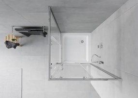 Mexen Rio vierkante douchecabine 70 x 70 cm, transparant, chroom + douchebak, wit - 860-070-070-01-00-4510