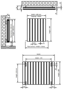 Eastbrook Hadleigh radiator 50x60cm aluminium 821W wit mat