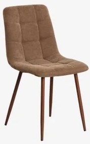 Set Van 4 Eetkamerstoelen Bekleed Met Chenille Vielira Chenille Mokkabruin - Sklum