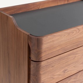 Ladekast in notenhout en linoleum Junius design E. Gallina