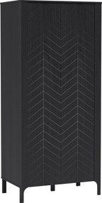 Kledingkast Mavtoru 106, Zwart, 198x90x55cm, 78 kg, Kledingkast deuren: Met scharnieren