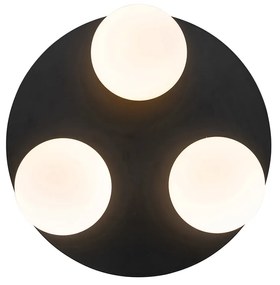 Moderne badkamer plafondlamp zwart 3-lichts - Cederic