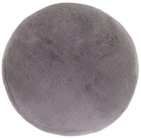 Icon Milano Rabbit Faux Fur Round Footstool Bean Bag, Light Grey