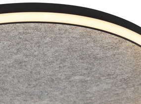 Design plafondlamp zwart met vilt incl. LED 3-staps dimbaar - Xavi Felt Design rond Binnenverlichting Lamp