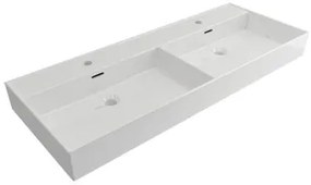 Plieger Kansas badmeubel 120cm met dubbele glans witte wastafel en 2 kraangaten beach eiken