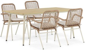 Tuinset 4 personen 180 cm Aluminium/Rope Taupe De Laan Projects