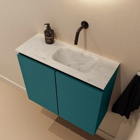 Mondiaz Ture DLux toiletmeubel 60cm smag met wastafel opalo rechts zonder kraangat