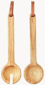 Eikenhouten serveerbestekset Alcamo, 2-delig