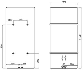 Sapho Tabella badkamerradiator 119x49cm 549W zwart mat