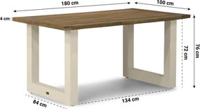 Dining Tuintafel rechthoekig 180 x 100 cm Taupe Talai