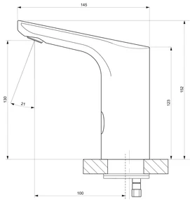 Sapho infrarood wastafelkraan 24V DC zwart