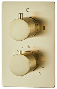 Saniclear Brass inbouw regendouche met 30cm hoofddouche, wandarm en 2 standen handdouche geborsteld messing - mat goud