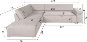 Hoekbank - Marken - links - Run again grijs 85