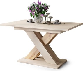 KARO Bruin beige / artisan eik - MODERNE UITSCHUIFBARE TAFELOP 180 cm!