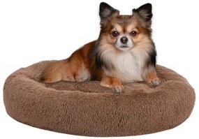 vidaXL Honden-/kattenkussen wasbaar 50x50x12 cm pluche bruin