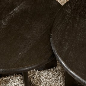 Starfurn Milou Ronde Salontafel Zwart Hout 70 Cm - 70 X 70cm.
