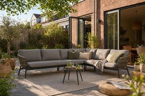 Hoek loungeset 5 personen Aluminium/wicker Taupe  Coco Nathan/Enchante
