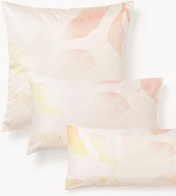 Katoensatijnen kussenhoes Marino met bloemenmotief